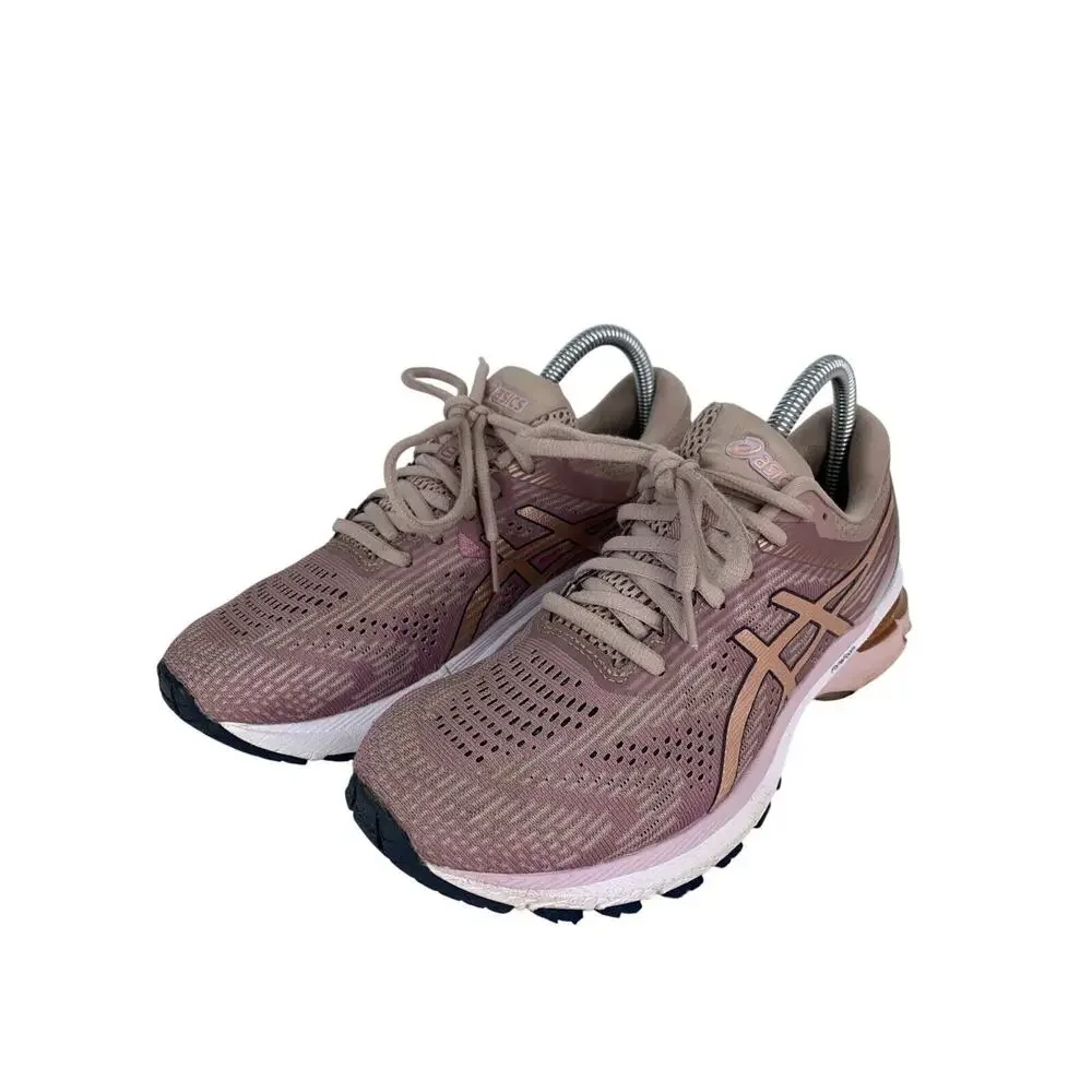 ASICS Womens GT-2000 Running Shoes Size 8 Pink & Taupe Sneakers